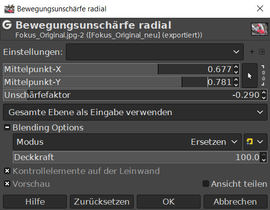 Bewegungsunschärfe erzeugen
